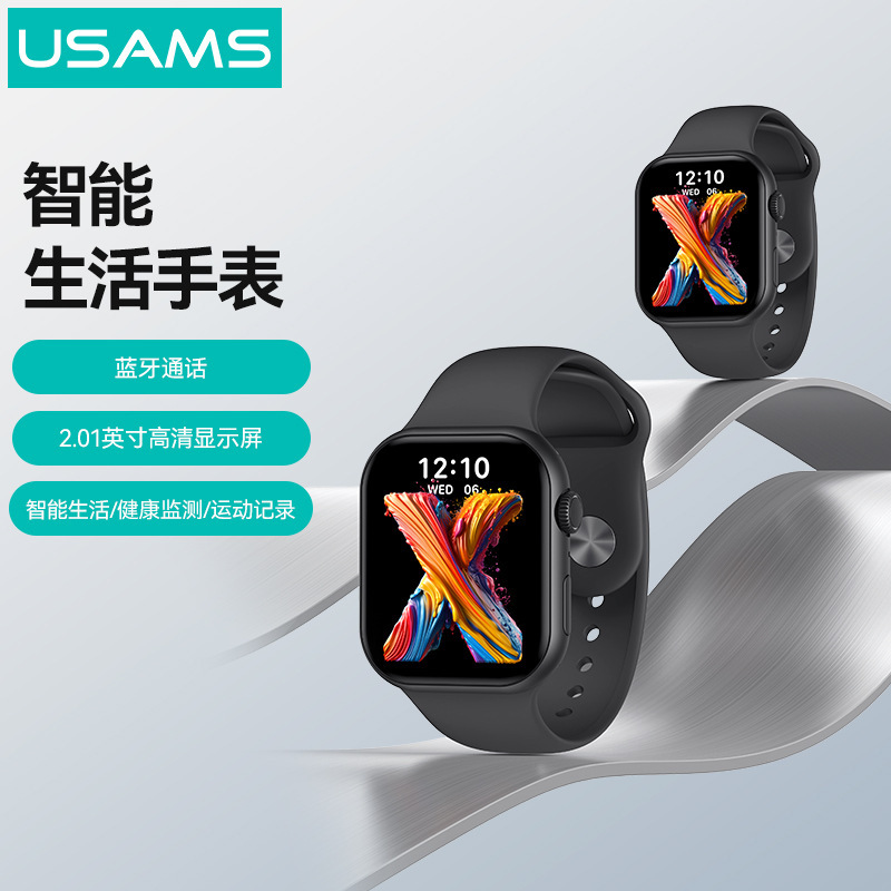 USAMS スマートウォッチ心拍数血圧 Bluetooth 通話健康検出写真電話スポーツ歩数計|undefined