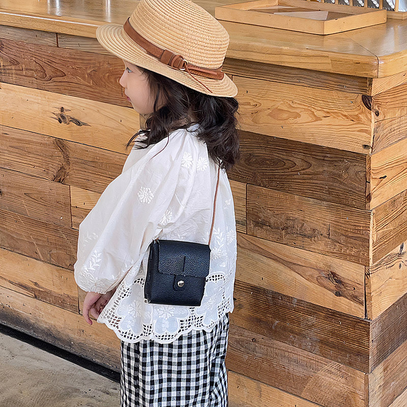 Monedero para niños Color caramelo PU Mini bolso de hombro pequeño Moda de niña coreana Mini Bolsos de moda para niños y niñas