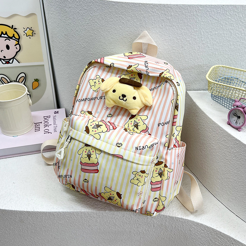 2024 nueva mochila infantil muñeca de dibujos animados bolsas de accesorios impresión mochila casual Oxford mochila guardería