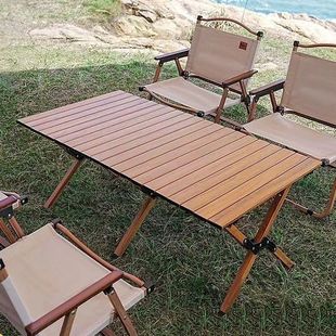 Outdoor Folding Table Portable Camping Table Lightweight Picnic Table Roll-Up Table Travel Dining Table