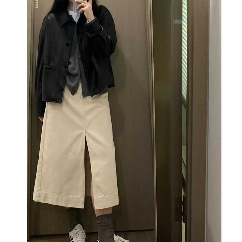 黑色短款皮衣外套2025春新款休闲机车酷女雪尼尔氨纶其它|undefined