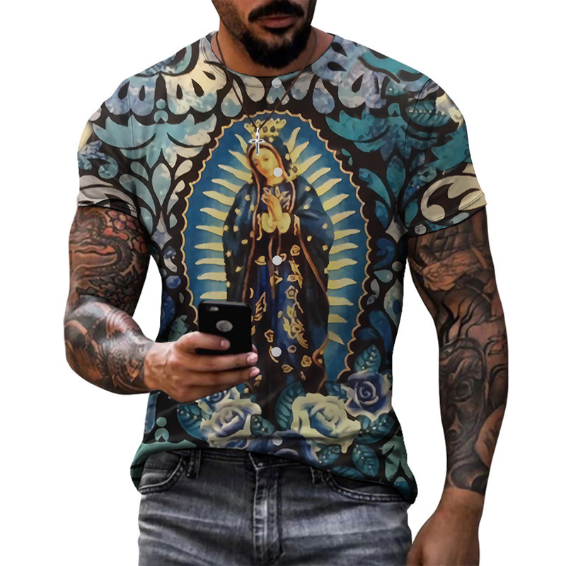 Moda de verano europea y americana, top de moda delgado de cuello redondo para hombres, camiseta juvenil, soporte, pedido de una pieza de cabello