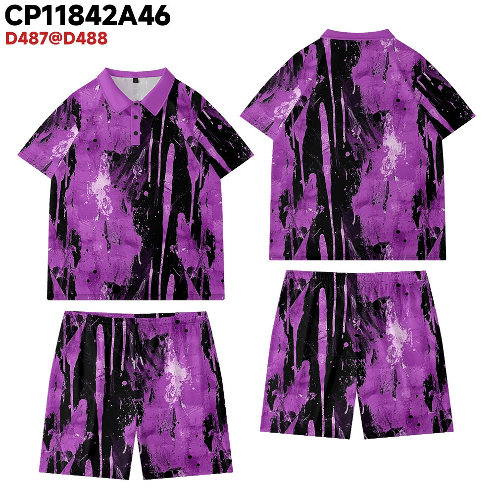 «(Cross-border trading), set, European style, with short sleeve, 3D, plus size»