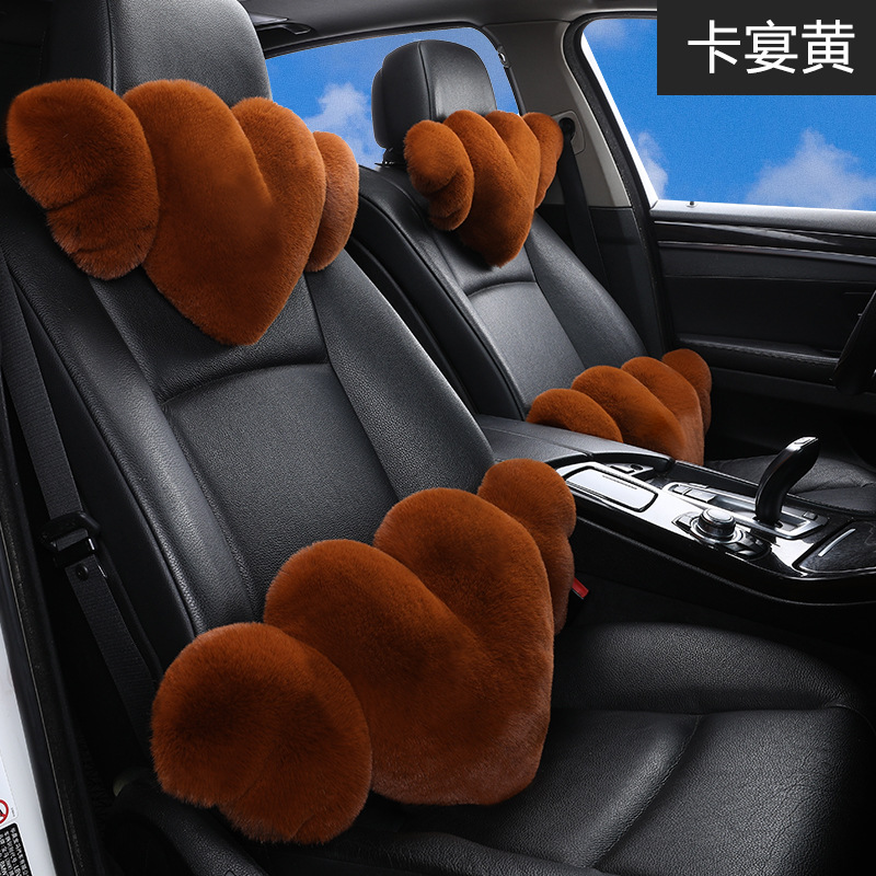 Headrest — Universal Heart Pillow Car - gold
