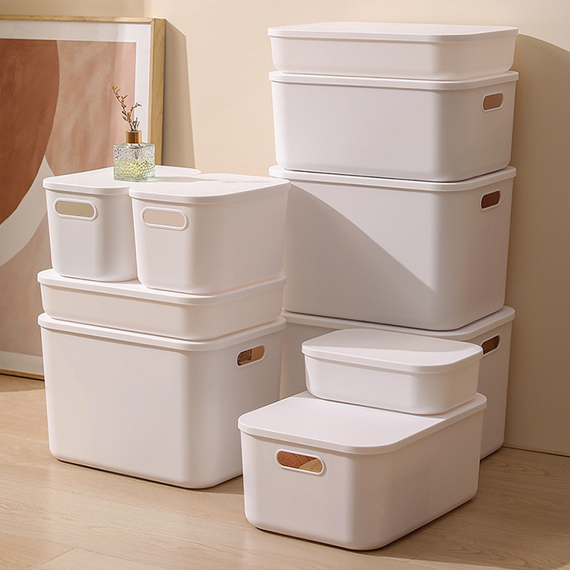 White Storage Box Storage Box Bathroom Bedroom Cosmetic Toy Dust-proof Storage Box Five-piece Sundries Finishing Basket White Storage Box Storage Box Bathroom Bedroom Cosmetic Toy Dust-proof Storage Box Five-piece Sundries Finishing Basket