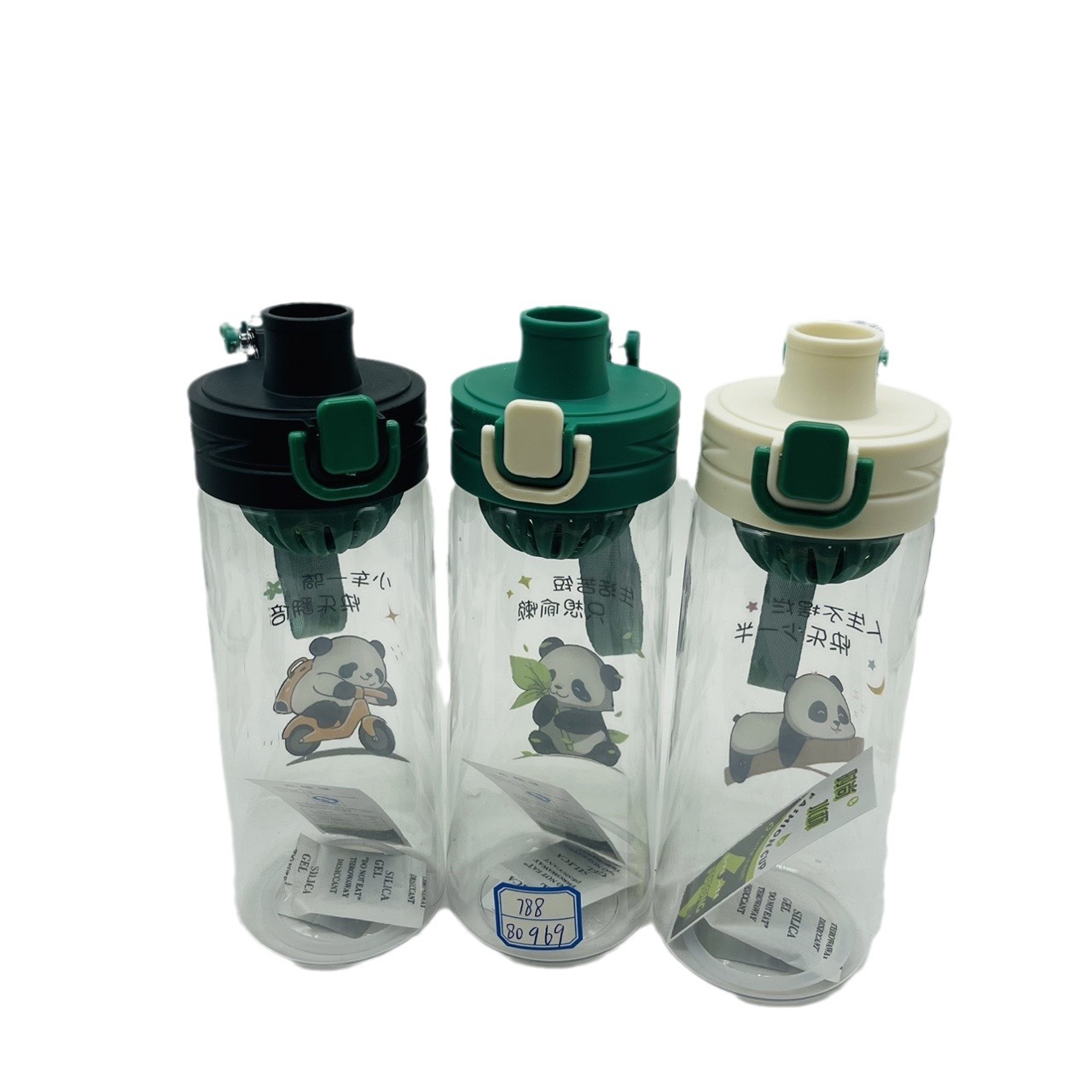 Fortun nuevo panda deportivo fitness taza espacial 650ml taza de plástico portátil para hombres hervidor botella de agua directa