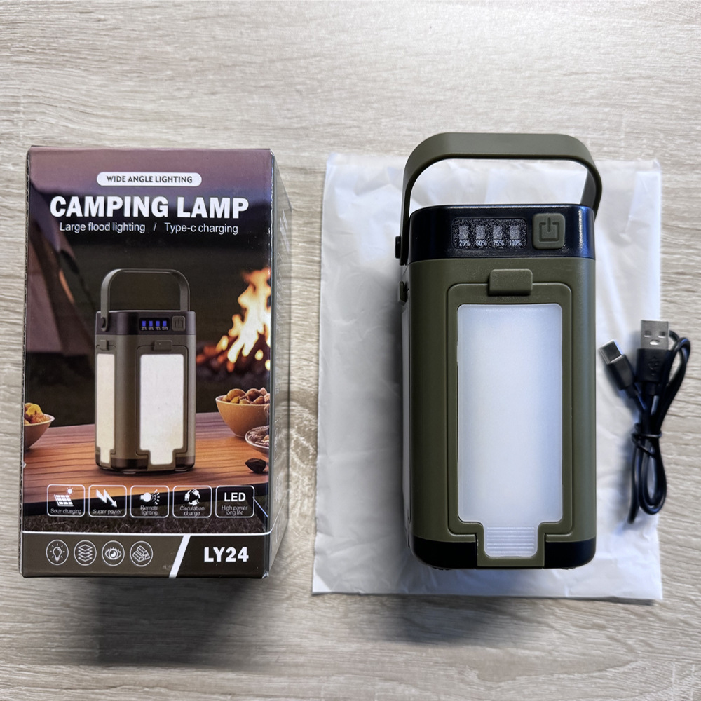 Fabricante al aire libre plegable cuatro hoja lámpara de camping transfronteriza portátil de larga duración carga USB lámpara de iluminación de emergencia