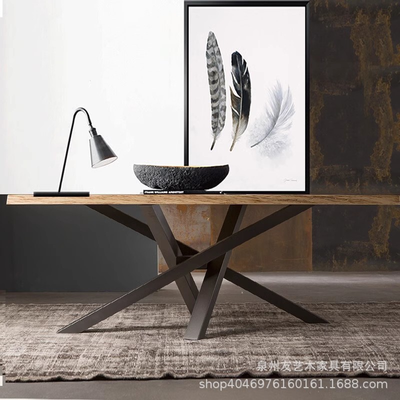 Simple Long Meeting Table Solid Wood Computer Desk Designer Desk Modern Personality Home Desk Workbench