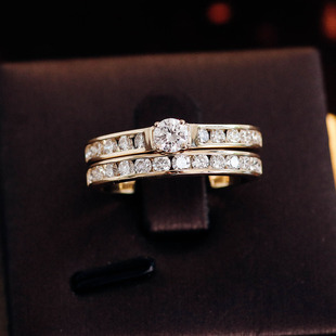 Europe and the United States cross-border hot K gold diamond ring cultivation diamond DEF/VVS fashion ring source manufacturers wholesale