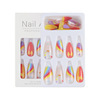 Rainbow two-color painted nail stickers with bow, french style, gradient, ready-made product, wholesale