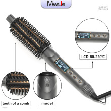 Mewells8603A-LX电热梳 外贸跨境卷发梳液晶直发梳温控烫发电卷梳