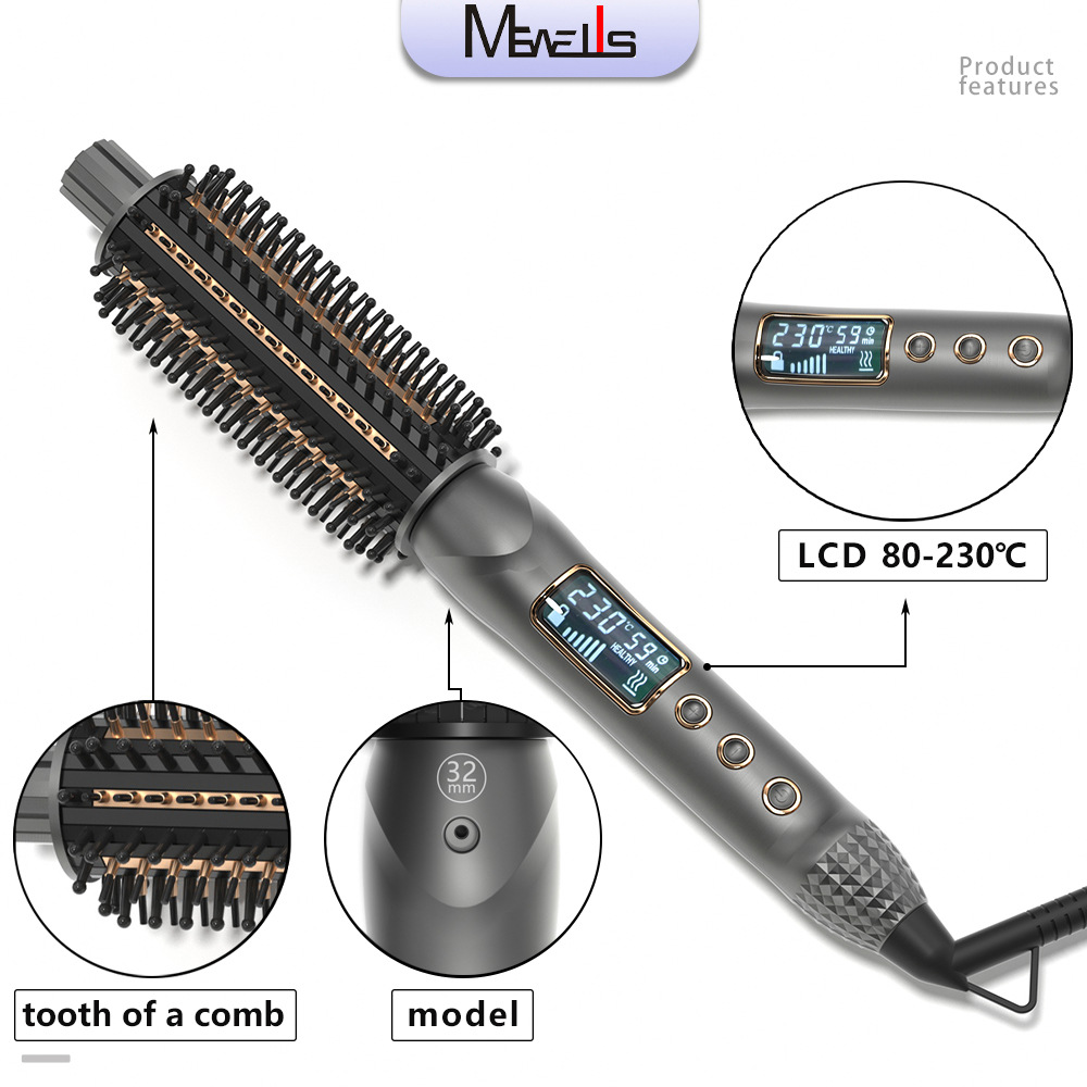 Mewells8603A-LX electric heating comb foreign trade cross-border hair comb LCD straight hair comb temperature control perm electric hair comb