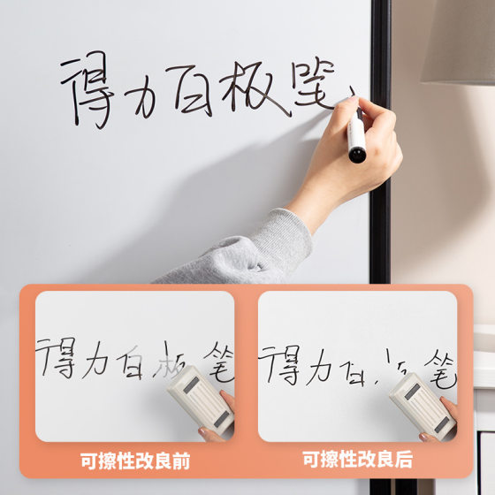 Wholesale deli S507 whiteboard pen can add ink erasable children's black red blue blackboard pen large capacity whiteboard pen
