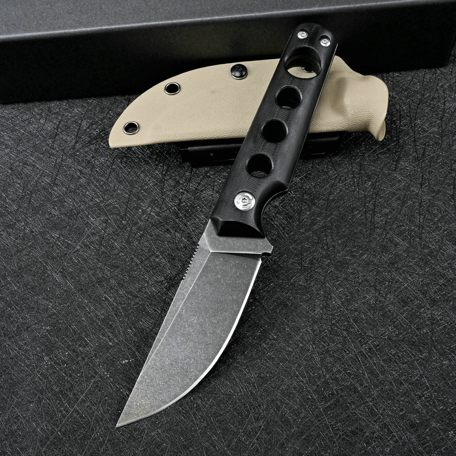 블랙 스톤 워시 블랙 G10 핸들