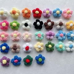 送料無料手作りかぎ針編みパフフラワーウールの花 DIY ヘアピンジュエリーアクセサリーコサージュバッグ衣類アクセサリーフラワー