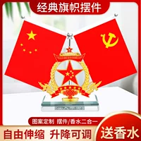 Горячий новый стиль украшения автомобиля маленький красный флаг украшение центральной консоли автомобиля поставляет кристалл маленький красный флаг Автомобильный флаг