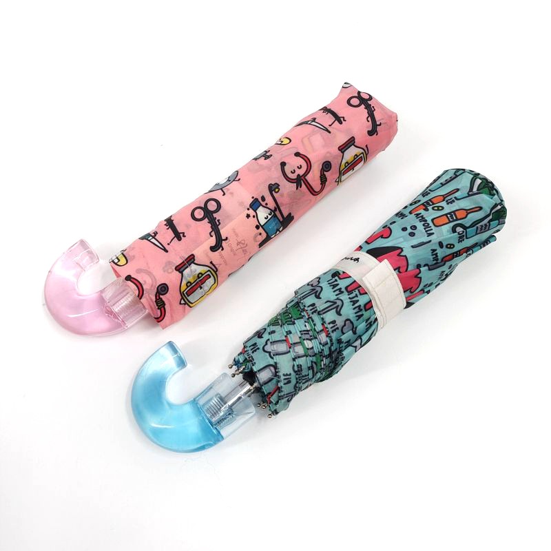 透明伞头小清新折叠雨伞