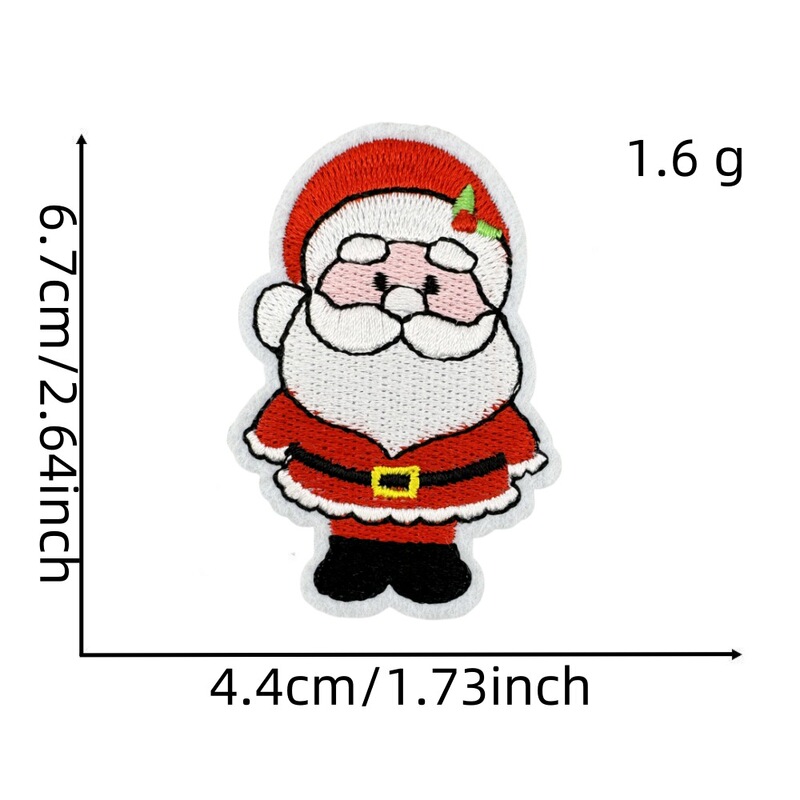 ホリデー漫画クリスマス刺繍布パッチ在庫卸売装飾雪だるまヘラジカ刺繍パッチアイロンパッチ|undefined