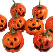 万圣节装饰南瓜仿真鬼脸南瓜笑脸小南瓜厂家批发万圣节家居装饰