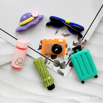 熱賣夏日旅行系列樹脂奶油膠配件diy小配件批發雨傘裝飾水杯貼片