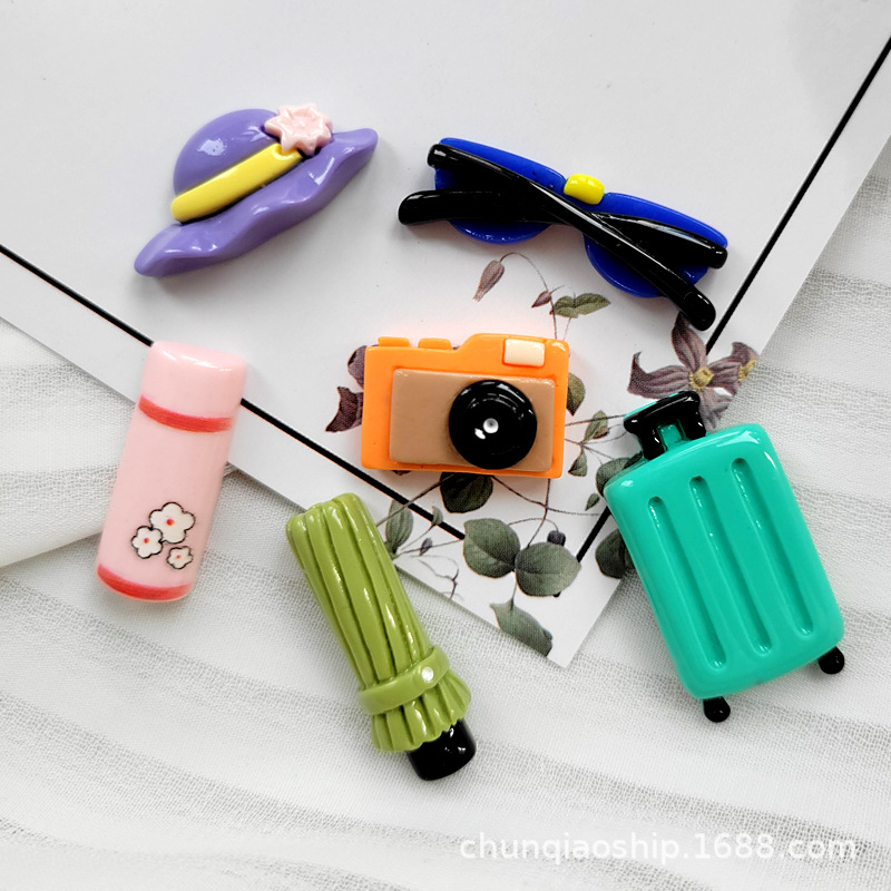 熱賣夏日旅行系列樹脂奶油膠配件diy小配件批發雨傘裝飾水杯貼片