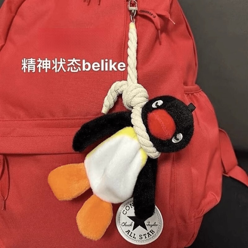 Hugable Penguin Backpack Strap Pendant Magnetic Sticker Plush Doll Decoration for Couples and Best Friends Double Bag Decoration
