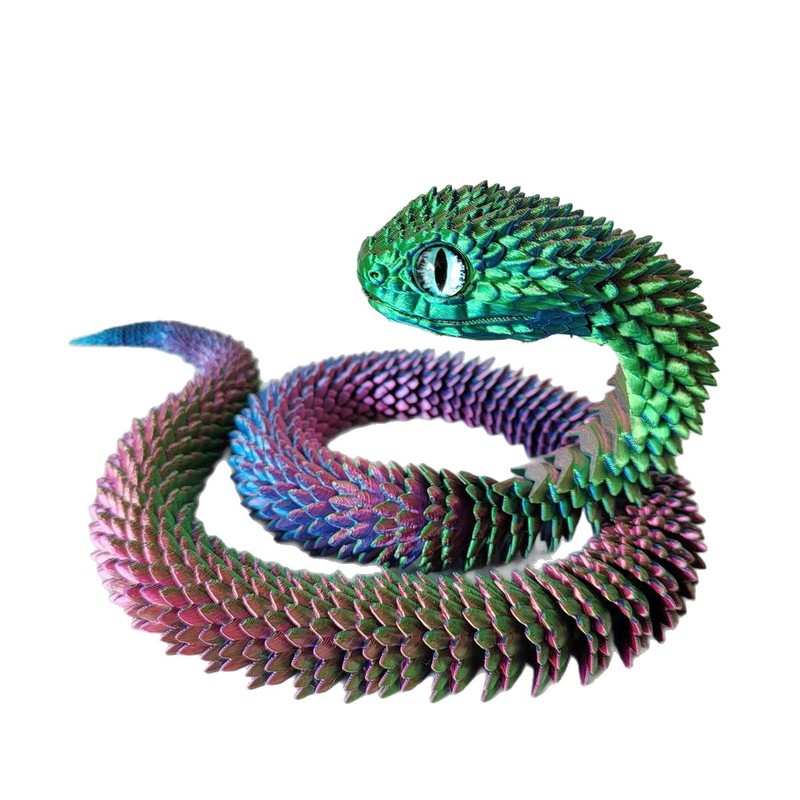 网红爆款3d打印蛇年新款蝰蛇全身关节可动立体动物夜光模型礼物源|undefined