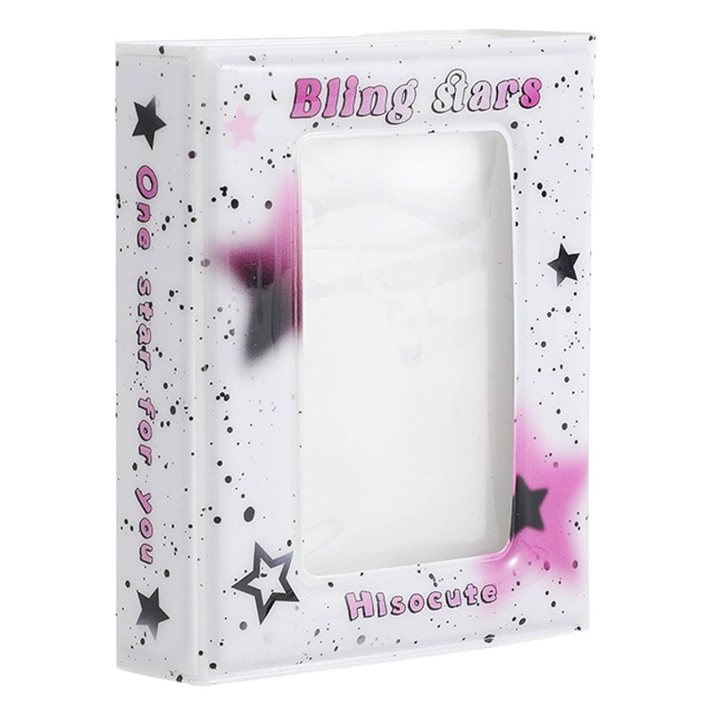 Libro de tarjeta de tres pulgadas de niña libro de almacenamiento persiguiendo estrellas Álbum de bienvenida de tinta de salpicadura de sobres Hisocute