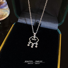 长命锁祥云吊坠女时尚简约小众设计感新款颈链钛钢不掉色项链配饰