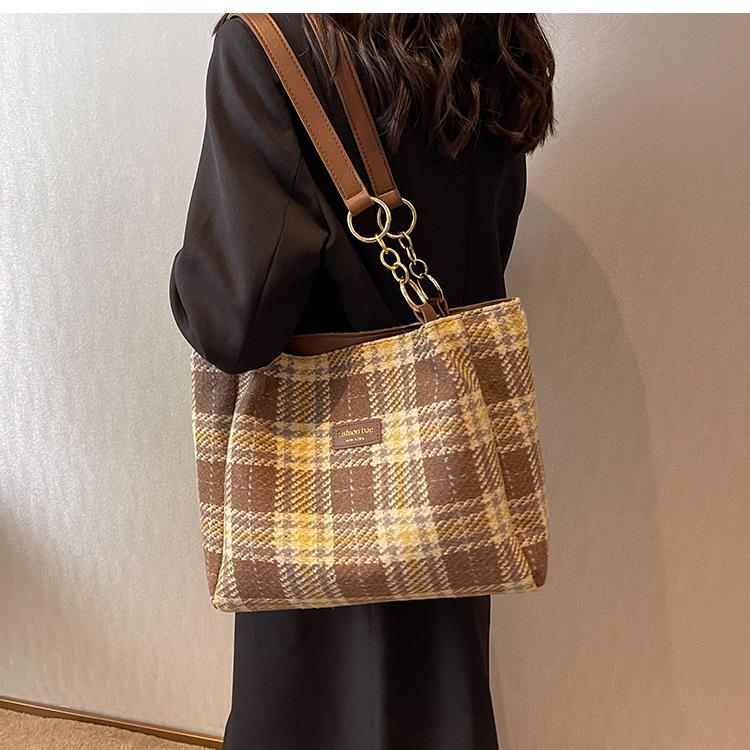 Femmes Mode Plaid Polyester Sac De Courses display picture 2