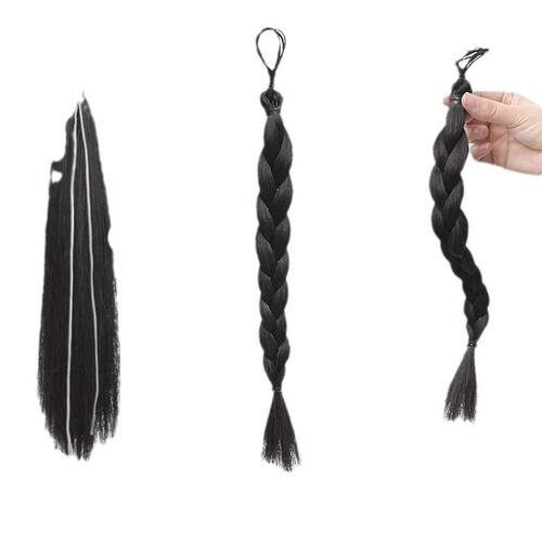 Wig Braided Children's Upward Twisted Waterfall Braid Simulation Sweet Cool Style Natural Short High Ponytail Hairband Style Stubborn Little Braids