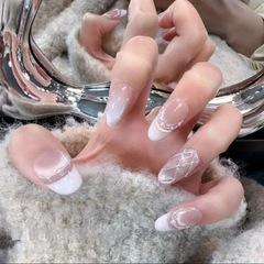 【香奶奶】粉色立體菱格紋小香風純欲法式貓眼顯白純手工穿戴甲