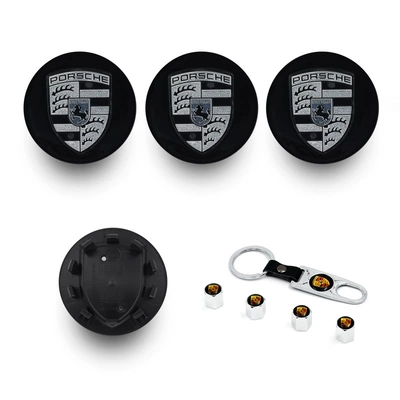 Hub cover – Color Label - 76mm-black-white-label-pack-of-four