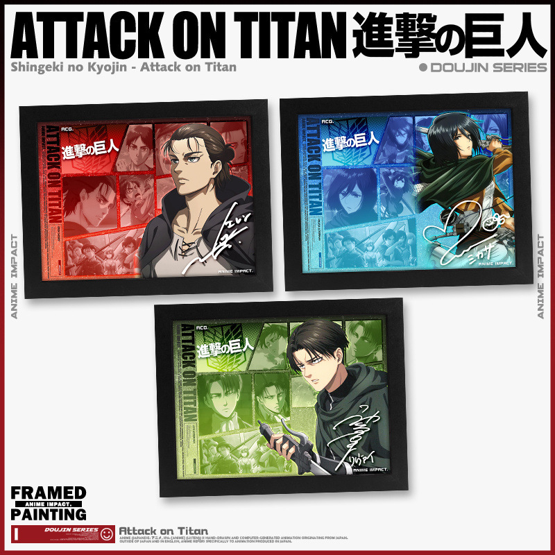 Attack on Titan Merchandise Levi Eren Mikasa Anime Figurine Gift Photo Frame Student
