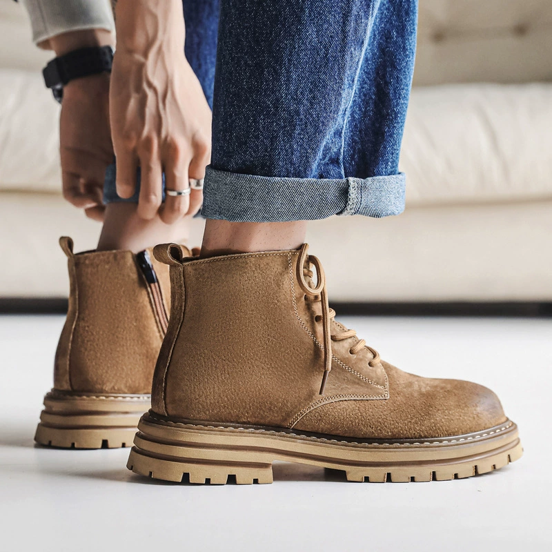 Ботинки Martin, мужские зимние замшевые ботинки с боковой молнией и шестью отверстиями, со средней стороны, матовые Высококачественные ботинки Martin 4510-W