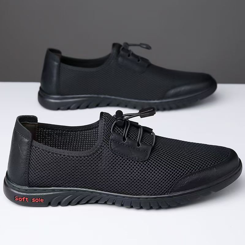 Sandalias transfronterizas para hombre verano nuevo estilo tejido volador malla transpirable zapatos de hombre zapatos casuales de un pie zapatos de papá de mediana edad para hombre image 5