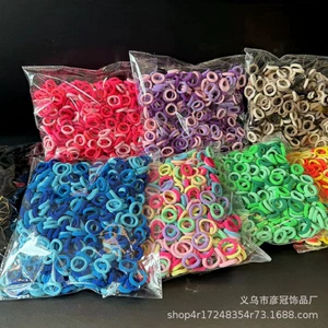 500 Packs Seamless Towel Ring Children's Rubber Band Baby Hair Band Does Not Harm Hair Rope Thumb Ring Girls' Head Rope
