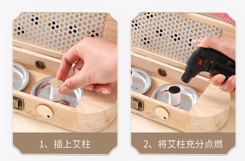 Moxibustion Shoes Wooden Foot Warming Device Walkable Foot Moxa Box for Home Winter Use in use
