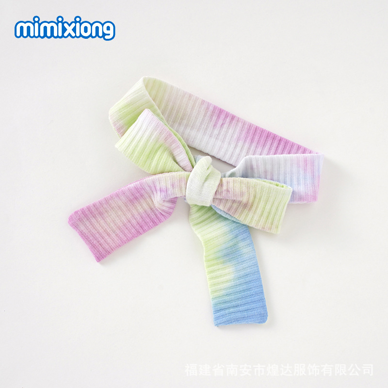 ins热卖女童荷叶花边吊带连体哈衣彩虹印染发带女童哈衣