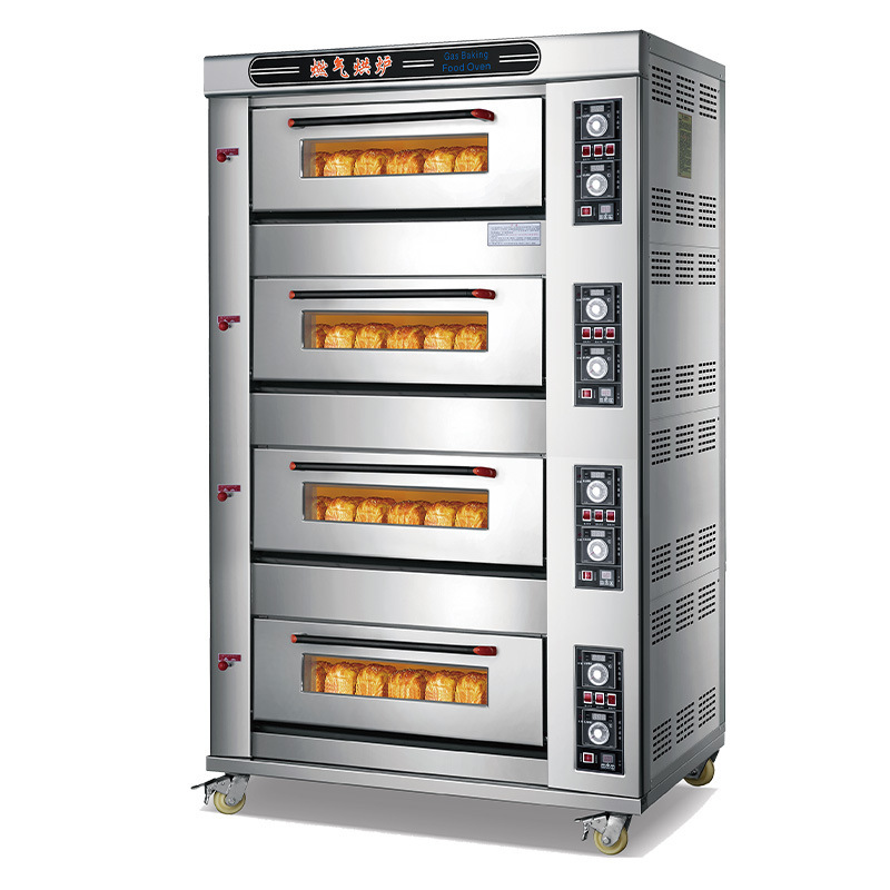 業務用大型ガスオーブン、4段8/12/16段プレート、大容量パン焼き機、スチーム噴霧機能付き|undefined