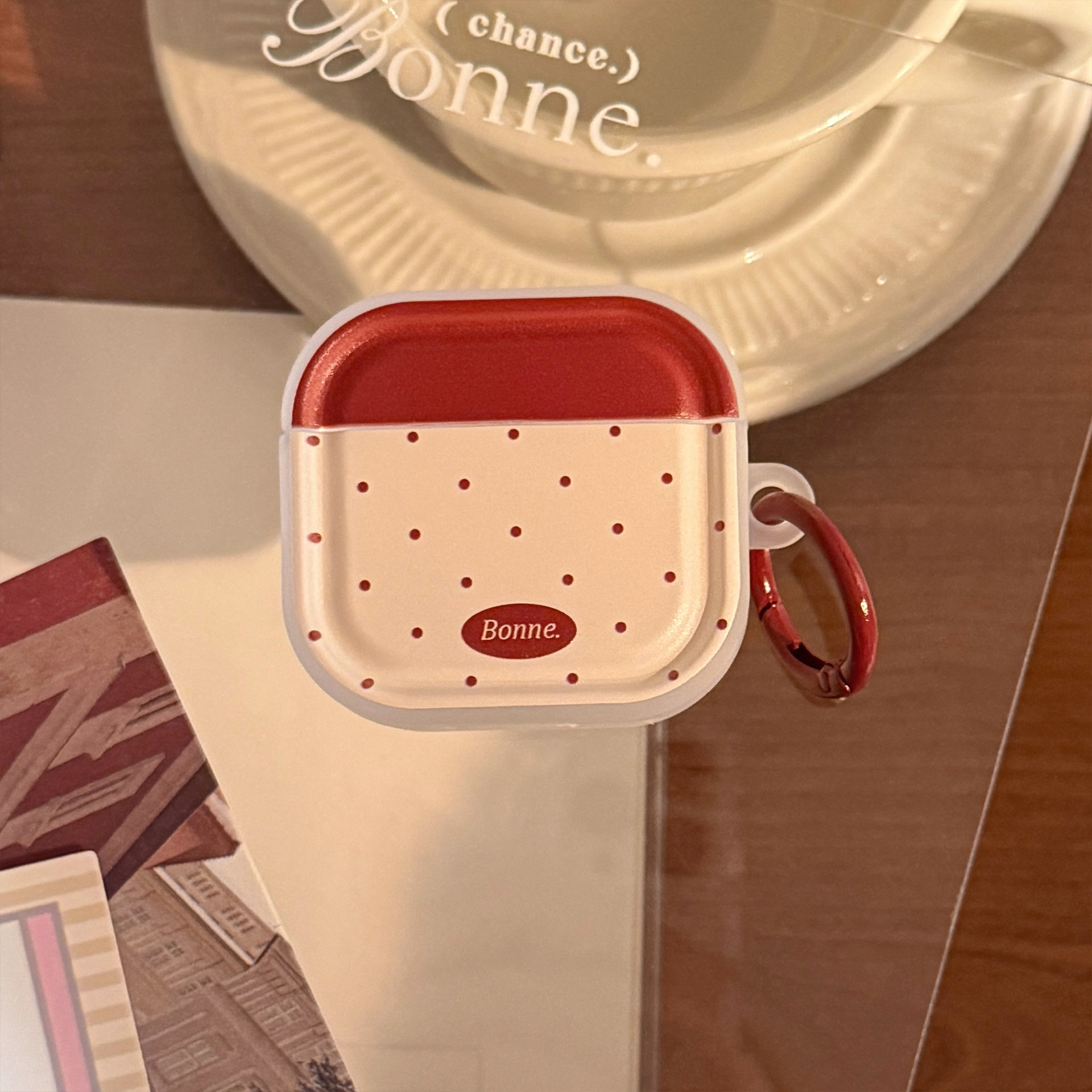 Ins Coreano punto de onda de colisión de color para airpods3 auriculares pro2 cubierta de protección 4 generación Bluetooth inalámbrico 1 colgante 3