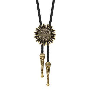 To map custom logo sunflower pendant a two-wear Polo tie casual tie collar rope long necklace women