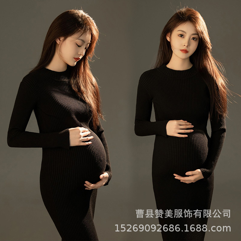 影楼の新型の早春の小清新な妊婦は服を撮影します。