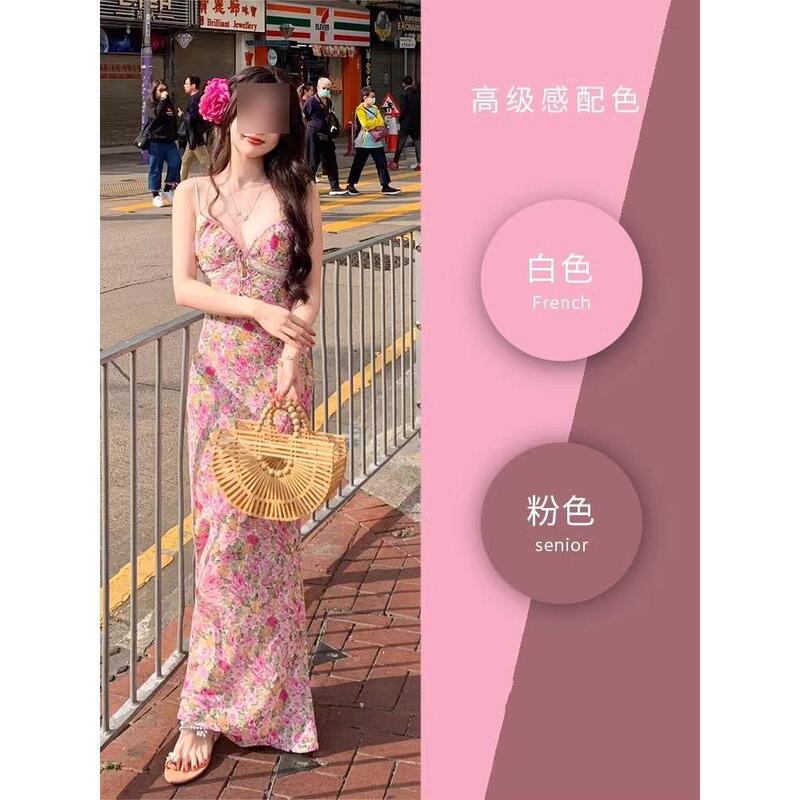 All kinds of amusing hip dress spring and summer new casual women's floral dress super beautiful dress with straps