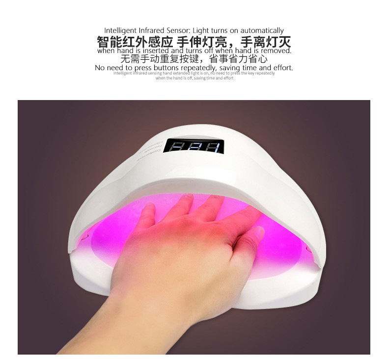 Rotlicht-Sensor spezialisierte Nagelstudio-Phototherapie-Trocknungsmaschine schnelltrocknende LED-Nagellampe schmerzfrei und ohne schwarze Hände
