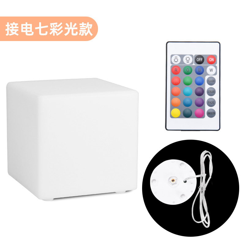 LED luminoso cubo colorido noche luz decoración bar taburete mesa luz patio al aire libre taburete luminoso luz cuadrada