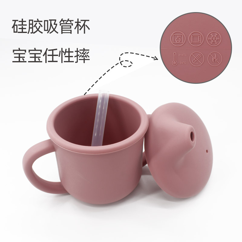 Plato de cena de cangrejo para niños vajilla de dibujos animados de alimentación de silicona bebé pezón taza de paja traje de combinación de vajilla de seis piezas