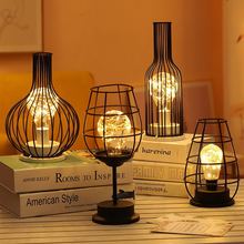創意復古LED鐵藝裝飾擺件燈輕奢簡約美式燈具