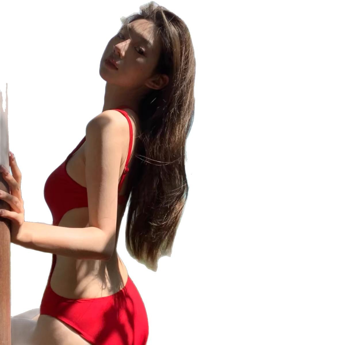 GraceChic Neuer Damen-Einteiler im europäischen und amerikanischen Stil, Retro-Look, sexy und hochwertig, mit nur einer Schulter, perfekt für Strand und Wellnessurlaub_voghion.com