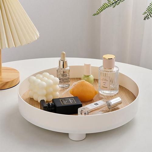 Nordic-style desk tray, suitable for living room entryway, essential oil diffuser, cosmetic storage tray, household use, round fruit tray, decorative piece